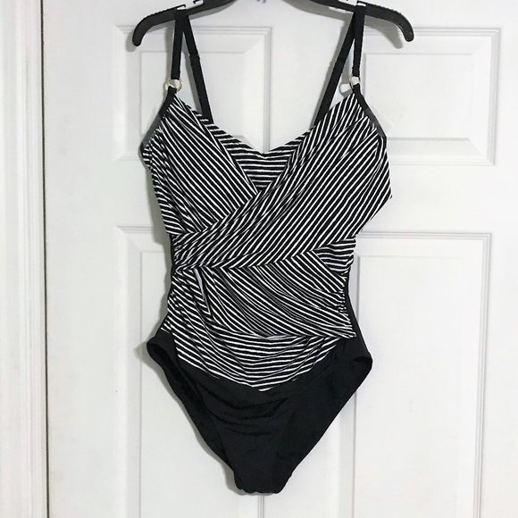 TAHITI Other - TAHITI ONE PIECE SWIMWEAR SUIT XL 16/18 BLACK WHITE